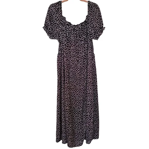 black floral print maxi dress Aita Maxi Dress, Black & Ivory Floral